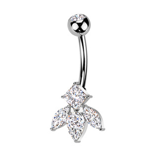 Piercing do pupíku - TITAN + bižuterie