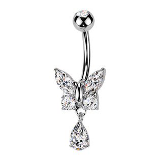 Piercing do pupíku - TITAN + bižuterie