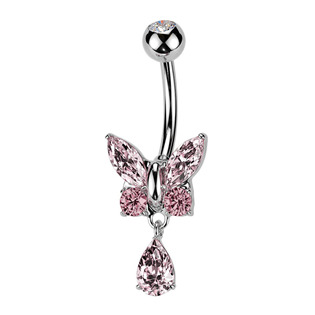 Piercing do pupíku - TITAN + bižuterie