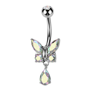 Piercing do pupíku - TITAN + bižuterie