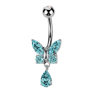 Piercing do pupíku - TITAN + bižuterie