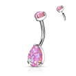 Piercing do pupíku opál - banánek titan 
