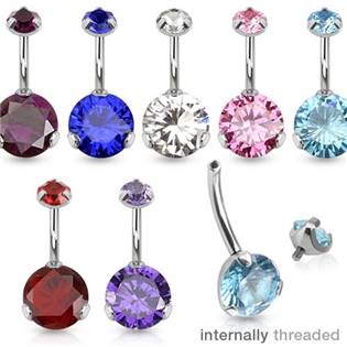 Piercing do pupíku - vnitřní závit