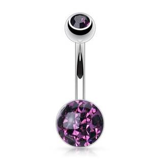 Piercing do pupíku Crystals from Swarovski®, tm. fialová barva