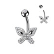Piercing do pupíku s motýlkem