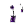 Piercing do pupíku - banánek amethyst 