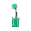 Piercing do pupíku - banánek Green Onyx