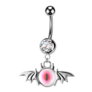Piercing do pupíku oko růžové