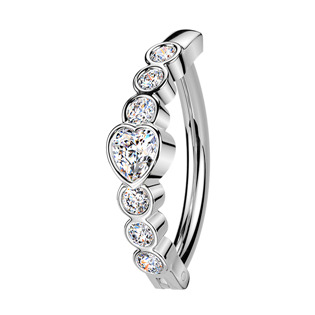 Piercing do pupíku se štítem se srdíčky