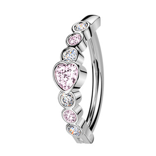 Piercing do pupíku se štítem se srdíčky