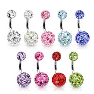 Piercing do pupíku zdobený krystaly Swarovski®