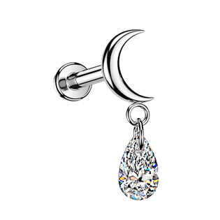Piercing do ucha - labreta měsíc TITAN