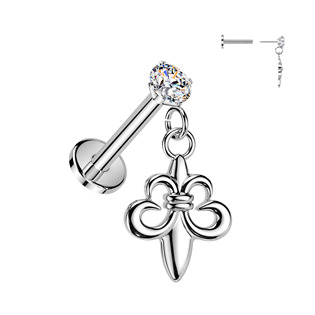 Piercing do ucha PUSH IN labreta skautská lilie