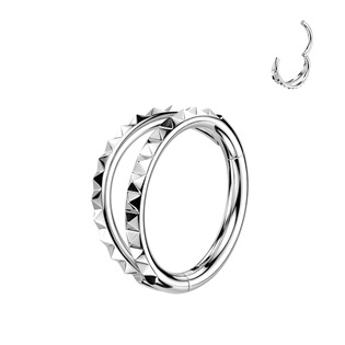 Piercing dvojitý segment kruh TITAN s hrotíky