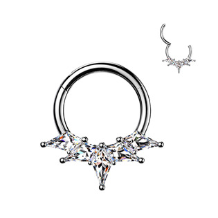 Piercing segment kruh TITAN s čirými zirkony