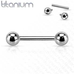 Piercing titan, 1,2 x 8 mm, kuličky 3 mm