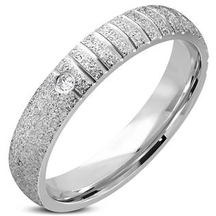 Pískovaný ocelový prsten, šíře 4 mm