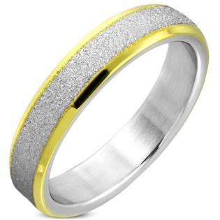 Pískovaný ocelový prsten, šíře 5 mm, vel. 51