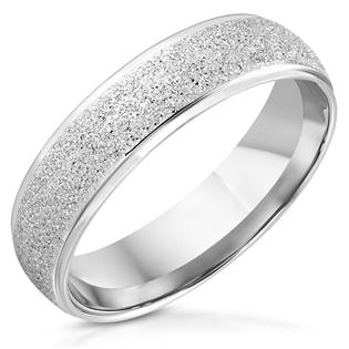 Pískovaný ocelový prsten, šíře 6 mm