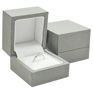Plastová krabička na prsten - imitace kůže
