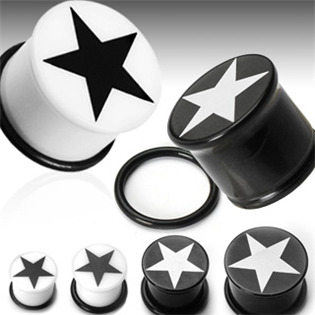 Plug bílá hvězda, průměr 19 mm