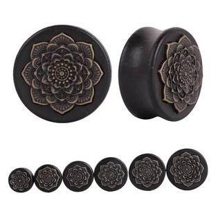 Plug do ucha ze dřeva - mandala