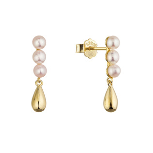 Pozlacené náušnice s říčními perlami