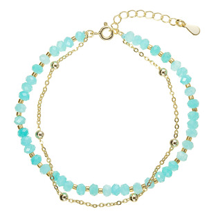 Pozlacený dvojitý náramek s amazonity