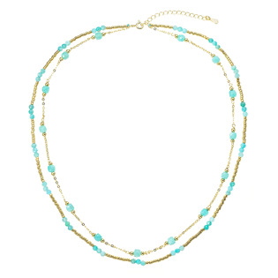 Pozlacený náhrdelník s amazonity