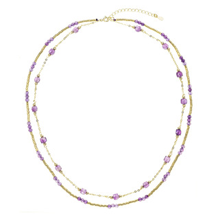 Pozlacený náhrdelník s ametysty