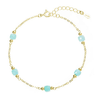 Pozlacený náramek s amazonity