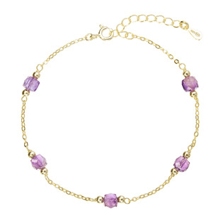 Pozlacený náramek s ametysty