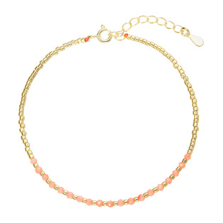 Pozlacený náramek s oranžovými korály