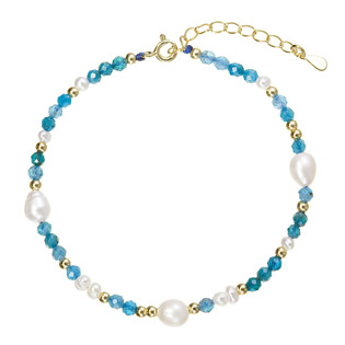 Pozlacený náramek s perlami a apatity