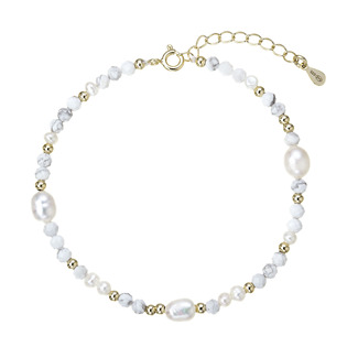 Pozlacený náramek s perlami a howlity