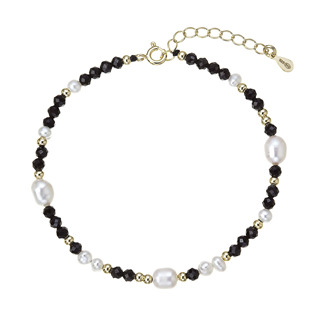 Pozlacený náramek s perlami a spinely