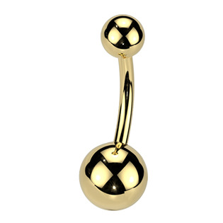 Pozlacený piercing do pupíku - banánek