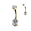 Piercing do pupíku titan fialový ametyst