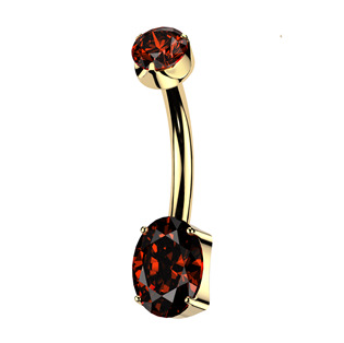 Pozlacený piercing do pupíku - TITAN