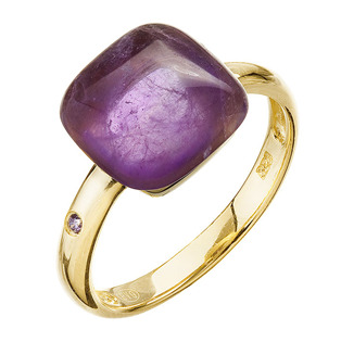 Pozlacený prsten s pravým ametystem