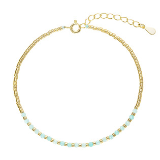 Pozlacený stříbrný náramek s amazonity