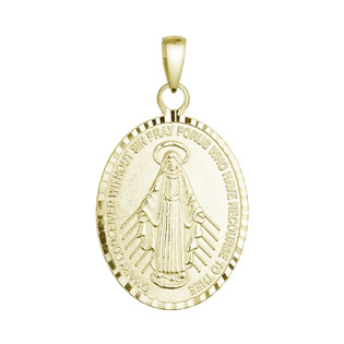 Pozlacený stříbrný přívěsek madailon Madonka