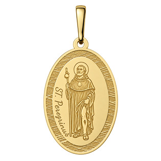Pozlacený stříbrný přívěsek svatý Peregrin