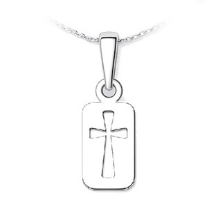 Přívěsek malý kříž v obdélníku