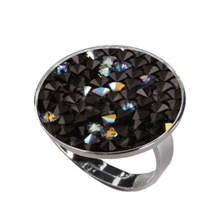 Prsten s krystaly Crystals from Swarovski® BLACK AB