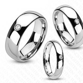 Prsten se zirkonem wolfram, šíře 6 mm, vel. 62