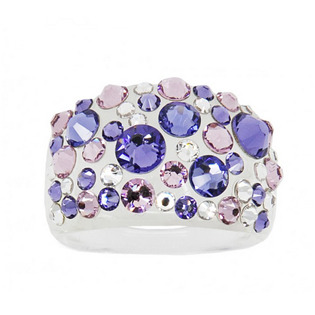 Prsten SWAROVSKI® elements - Tanzanite, vel. 59