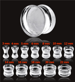 Průhledný akrylátový plug, průměr 4 mm