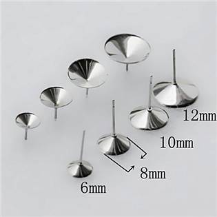 Puzetové ocelové náušnicové zapínání RIVOLI 6 mm - 1 kus