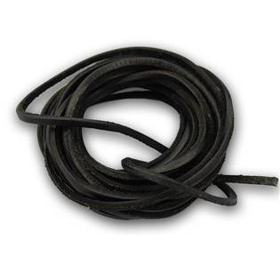 Řezaná kožená šňůrka černá, tl. 2 mm, délka 100 cm
